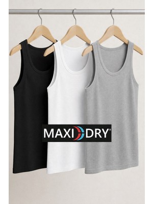 Maxi-Dry 3'lü Aşırı Terleme Önleyici Erkek Atlet, Çift Katmanlı, Islaklık Sızdırmaz, Nefes Alabilen Iç Giyim