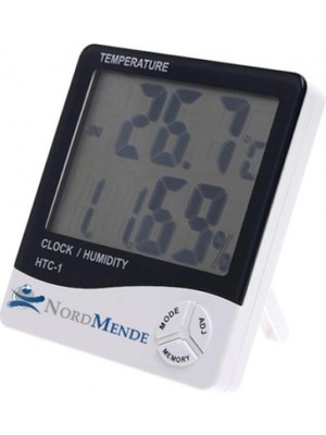 Eco Port Dijital Termometre Nem Ölçer Saat Alarm Özellikli LCD Ekran Iç Mekan Sıcaklık Göstergesi