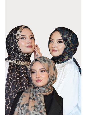 Afvente Üçgen,Mermer,Çiçek Desen Pamuk Şal 3 Al 2 Öde