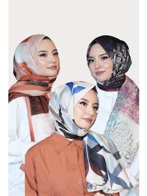 Afvente Soyut,Dalgalı Desen Soft Pamuk Şal 3 Al 2 Öde