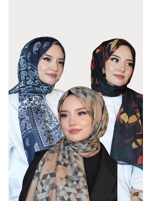 Afvente Paisley,Yaprak,Üçgen Desen Soft Pamuk Şal 3 Al 2 Öde