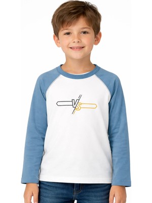 Organickid Mix Çocuk Reglan Uzun Kollu Koyu Mavi T-Shirt