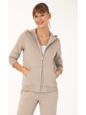 U.S. Polo Assn. Kadın Taş Sweatshirt Regular Fit Günlük Kullanım İçin Tek Cepli 50319111-VR049