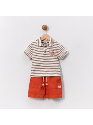 Butik Erkek Bebek %100 Pamuklu Alt - Üst Şortlu 2'li Takım