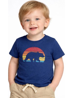 Organickid Adventure Erkek Bebek Parlament Mavi Kısa Kollu T-Shirt