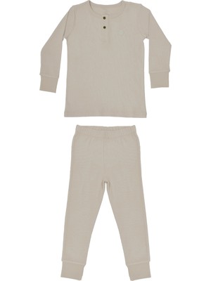 Organickid Cosy Erkek Çocuk Açık Gri Kaşkorse Pijama Takımı