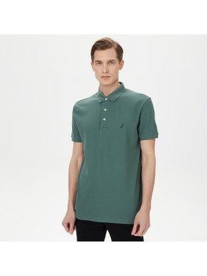 Nautica Erkek Yeşil Slim Fit Kısa Kollu Polo Yaka T-Shirt