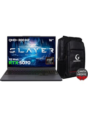 Game Garaj Slayer R9T-5070 V2 C2 Amd Ryzen 9 8945HX 32GB Ram 2tb SSD RTX5070 16" 300Hz Qhd+ IPS Freedos Oyuncu Laptop