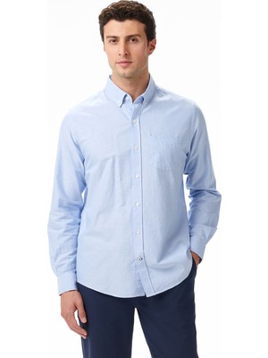 Nautica Erkek Mavi Classic Fit Gömlek