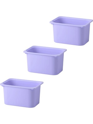 PremiumPort 3'lü Plastik Oyuncak Saklama Kutusu Seti, 42X30X23 Cm, Lila
