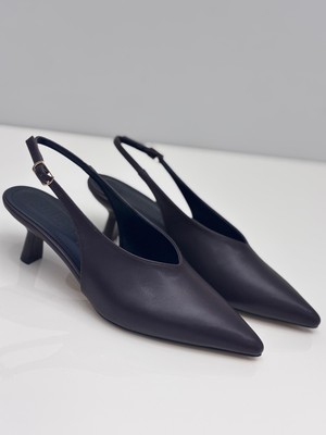 Subaşı Kadın Kahve Stiletto Arkası Açık Stiletto – 5 cm Topuk - Podeia Estilo