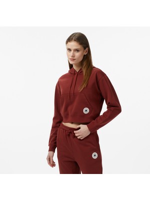 Converse Classic Kadın Bordo Crop Sweatshirt
