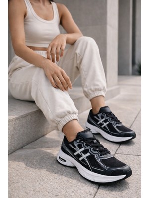Muggo Hynex Kadın Kalın Taban Bağcıklı Günlük Sneaker Spor Ayakkabı