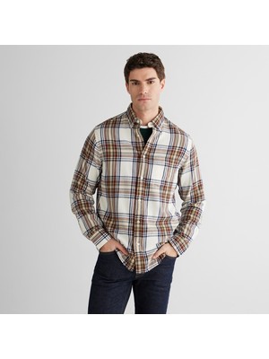 Gant Erkek Krem Regular Fit Düğmeli Gömlek