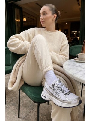 Muggo Hynex Kadın Kalın Taban Bağcıklı Günlük Sneaker Spor Ayakkabı