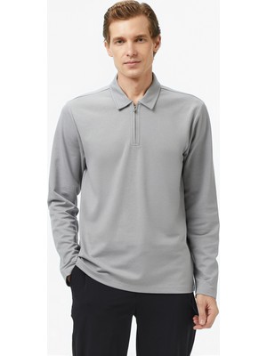 Nautica Erkek Gri Classic Fit Uzun Kollu Polo Yaka T-Shirt