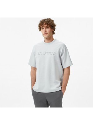 Nautica Erkek Mavi Regular Fit Baskılı T-Shirt