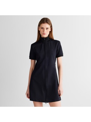 Gant Kadın Siyah Regular Fit Fermuarlı Elbise