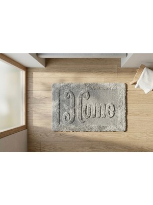 Bienca Dekoratif Banyo Paspası 40X60 cm – Kaymaz, Yumuşak, Emici, Modern Home Yazılı Banyo Halısı