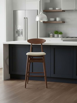 Gazzini Furniture Dora Ahşap Bar Sandalyesi