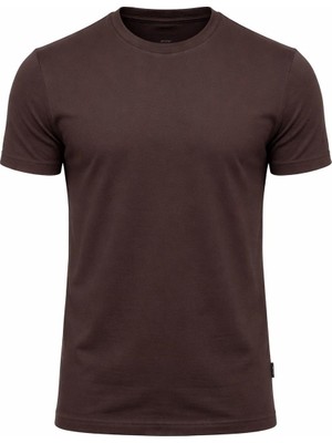 Plus Scorpion Erkek Basic Tişört %100 Pamuk Likralı Slim Fit Bisiklet Yaka Esnek Kumaş