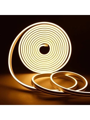 Cata 12V 3 Metre Gün Işığı Neon LED Şerit Işık | Prize Tak Çalıştır | Anahtarlı Fişli 1.5m Kablo | Esnek Silikonlu LED