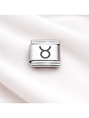 Feedback Boğa Burcu Çelik Charm | Gümüş Burç Charm Paslanmaz Çelik Bileklik Aksesuarı