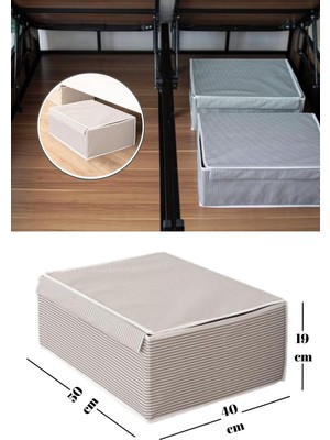 PremiumPort Yatak Altı Düzenleyici, Su Geçirmez, Mukavva Destekli, 50X40X19 cm