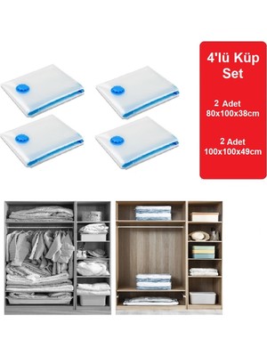 PremiumPort Vakumlu Hurç ve Organizer Seti, Valiz Için 4'lü Paket