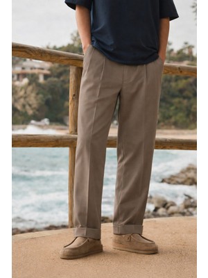 Damga Erkek Trend Basic Bol Paça A.kahve Kumaş Pantolon