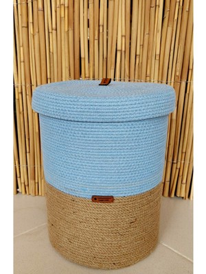 PremiumPort Dekoratif Hasır Sepet - Çamaşır, Oyuncak ve Düzenleme Için Şık ve Pratik