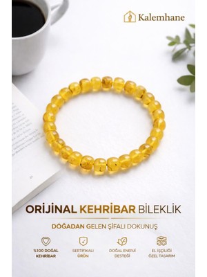 Kalemhane Orjinal Kehribar Bileklik ve Kutusu