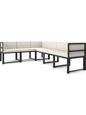 Vivense Garden 6 Kişilik Balkon Bahçe Mutfak Köşe Takımı, Bej