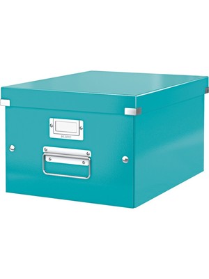 PremiumPort Buz Mavisi Metalik Saklama Kutusu, Orta Boy, Şık ve Kullanışlı Tasarım