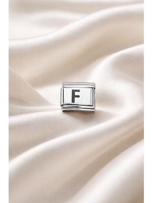 Feedback F Harf Charm , Çelik Bileklik Aksesuarı , Kişiye Özel Harf Modülü , Şık &amp; Minimal