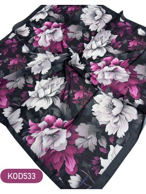 Çiçek Desen Soft Pamuk Eşarp