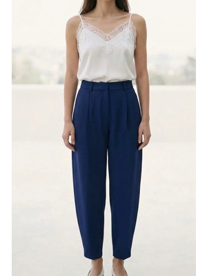 Sateen Talia Havuç Pantolon - Lacivert