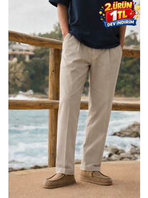 Damga Erkek Trend Basic Bol Paça Taş Kumaş Pantolon