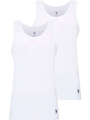 U.S. Polo Assn. Erkek 80441 Beyaz 2'li Atlet 4XL Esnek Kumaşlı Nefes Alabilir Özellikte