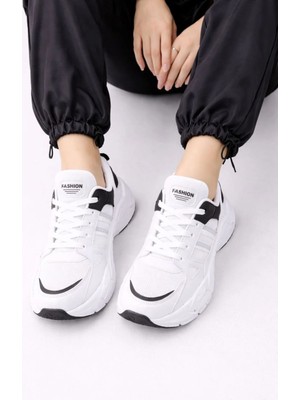 Slipcat Unısex Kalın Tabanlı Bağcıklı Rahat Sneaker Spor Ayakkabı –nefes Alabilen Yapı, Şık Trend Model