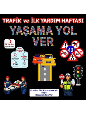 Ti Play Trafik ve Ilk Yardım Haftası Panosu Figür Seti | Hazır Kesim