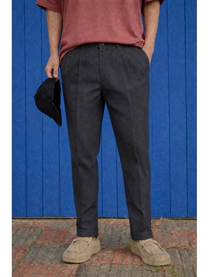 Damga Erkek Premium Bol Füme Italyan Kumaş Pantolon