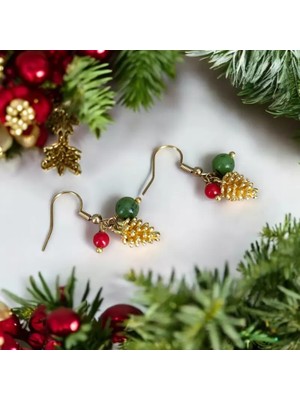 Home Doğaltaş Yeni Yıl Şans Kozalak Çelik Küpe