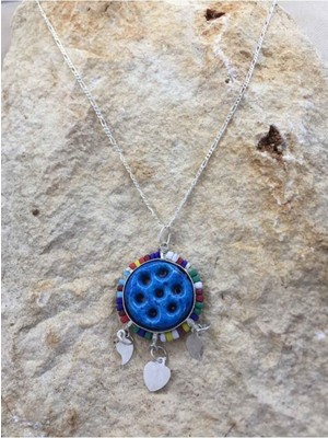 PremiumPort Renkli Gümüş Süryani Nazar Kolyesi, Şık ve Eşsiz Yöresel Takı