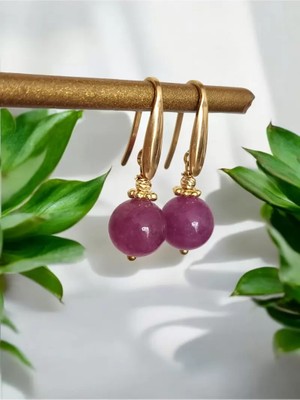 Home Lepidolit Taşı Çelik Küpe