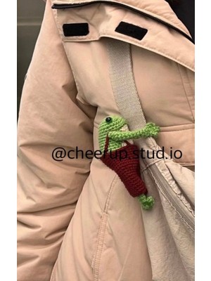 Handmade Amigurumi Kurbağa Çanta Charmı Sevimli Renkli Anahtarlık Tipi Türkiye Menşeli