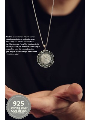 PremiumPort 925 Ayar Gümüş Erkek Esmaül Hüsna Kolye, Zarif Tasarım