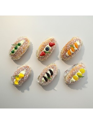 Vitrin Accessories Dekoratif Ekler Pastacık Magnetler Mutfak, Buzdolabı, Ofis ve Hediye Için Dekoratif Ürün 6 Adet