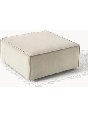 Vivense Lena Kadife Fitilli Puf, Beyaz