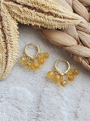 Home Sitrin Taşı Salkım Küpe | Doğaltaş Gold Küpe Modeli